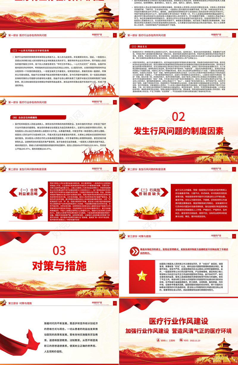2022医疗行业作风建设PPT医院加强行业作风建设营造风清气正的医疗环境工作总结汇报