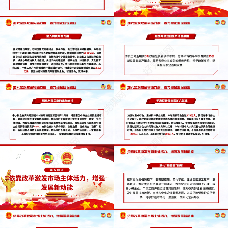 聚焦全国两会政府工作报告学习解读党建PPT