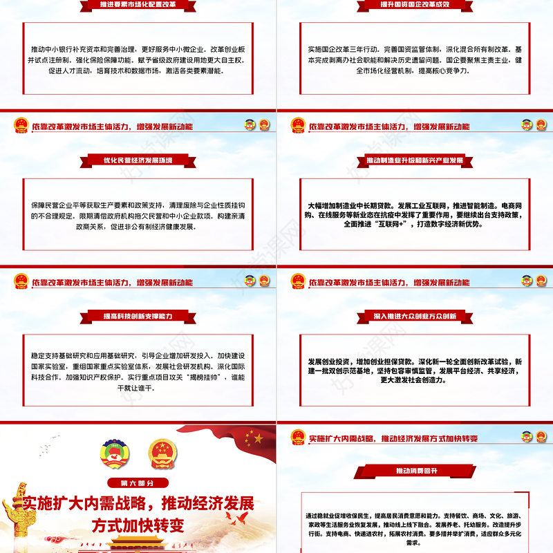 聚焦全国两会政府工作报告学习解读党建PPT