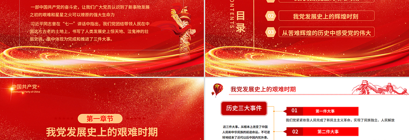 2025党的光辉历程PPT建党104周年党史学习教育党课课件