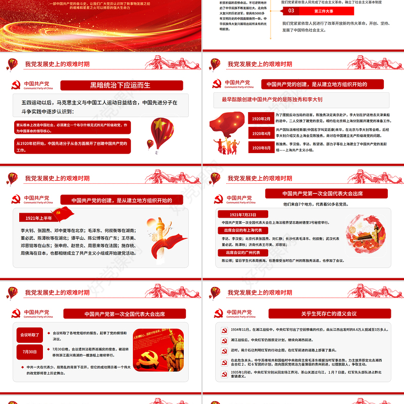 2025党的光辉历程PPT建党104周年党史学习教育党课课件