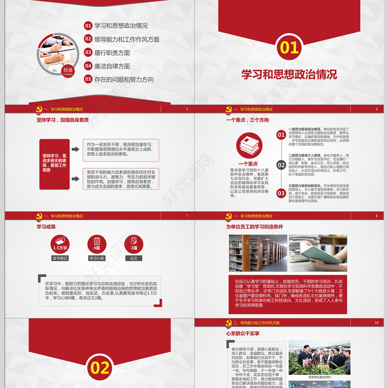 述职述廉报告机关年终总结PPT