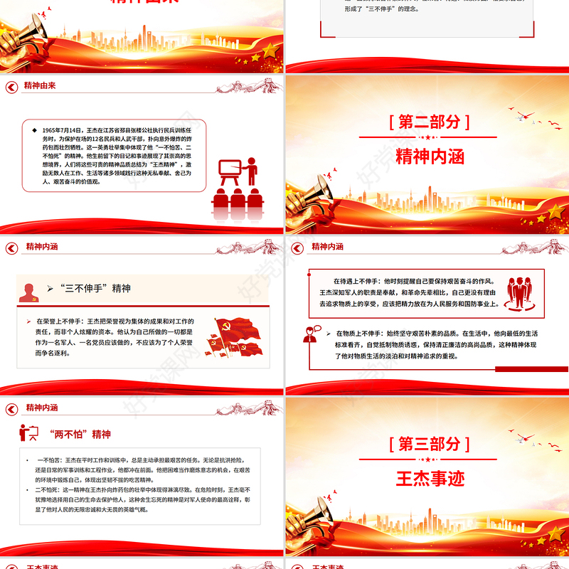 一文读懂王杰精神PPT中国共产党人的精神谱系微党课