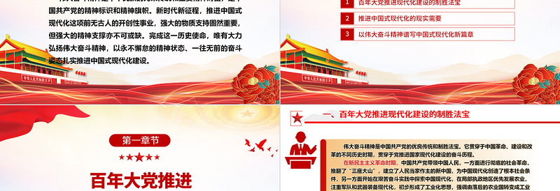 用伟大奋斗精神赋能中国式现代化建设ppt精品党政风中国精神党组织微党课课件