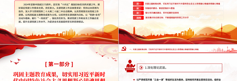 精美简洁2024年度支部党建工作计划汇报PPT模板