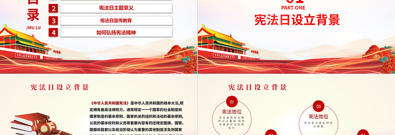 12月4日国家宪法日PPT红色简洁增强全社会的宪法意识党课模板