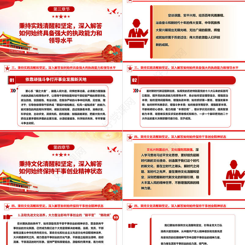 以独有的清醒和坚定解决大党独有难题ppt精美大气深入推进新时代党的建设专题党课
