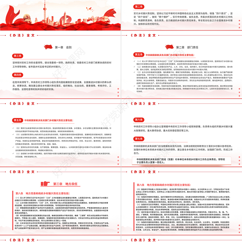 2022乡村振兴责任制实施办法PPT简约党政风学习解读《乡村振兴责任制实施办法》专题课件