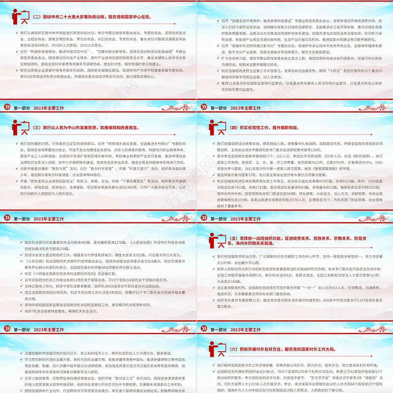 全国政协工作报告PPT红色党建风2024两会专题课件模版