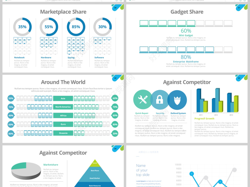 原创200套PPT图表立体可编辑数据图表合集-版权可商用