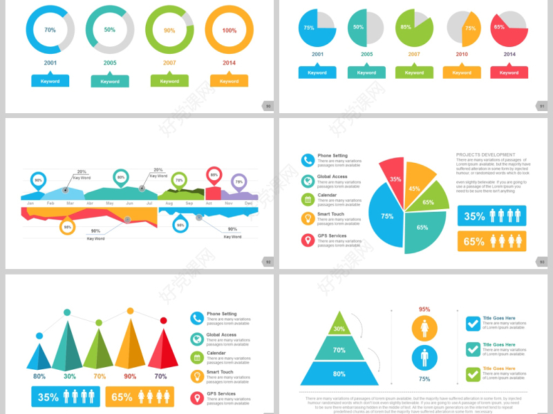 原创200套PPT图表立体可编辑数据图表合集-版权可商用