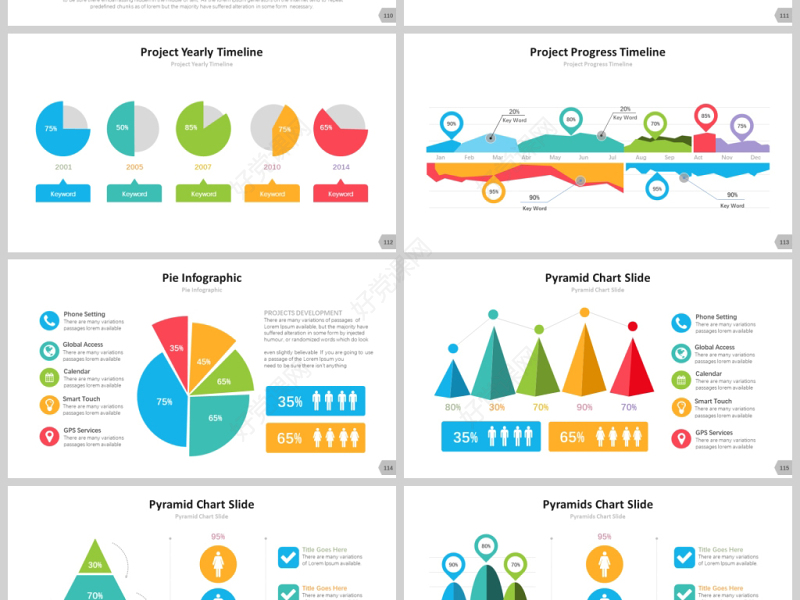 原创200套PPT图表立体可编辑数据图表合集-版权可商用