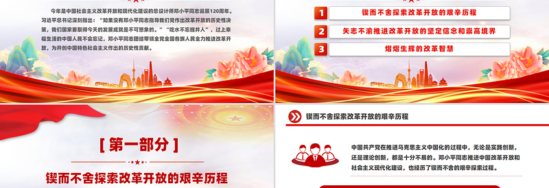 2024年纪念邓小平同志诞辰120周年PPT邓小平同志与改革开放党课