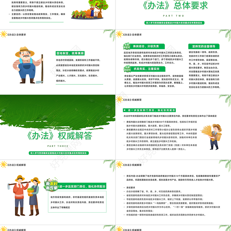 2023乡村振兴责任制实施办法PPT卡通风学习解读《乡村振兴责任制实施办法》专题课件模板下载