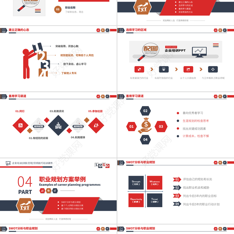 原创企业员工职业规划团队职场培训PPT-版权可商用