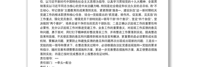 党支部整改落实情况报告