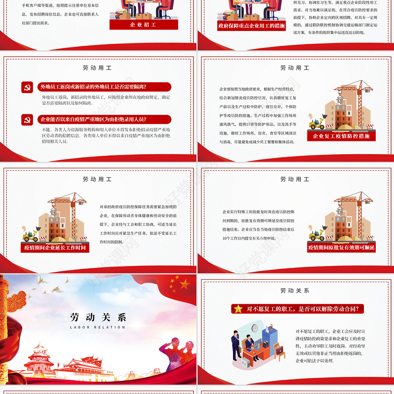 2020疫情党课新型冠状病毒肺炎疫情期间企业复工复产享受的补贴和利好政策红色商务PPT
