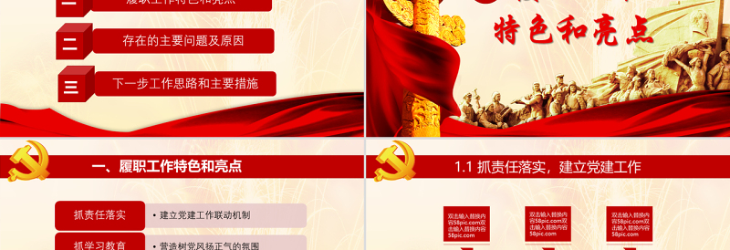 红色大气基层党建党委党支部工作汇报PPT模板