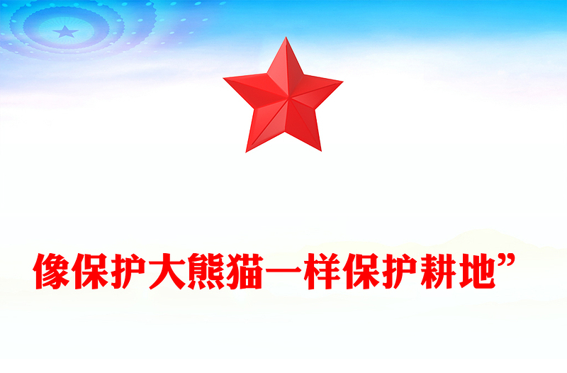 “像保护大熊猫一样保护耕地”ppt大气简洁耕地是保障国家粮食安全的根本党组织专题教育党课课件(讲稿)