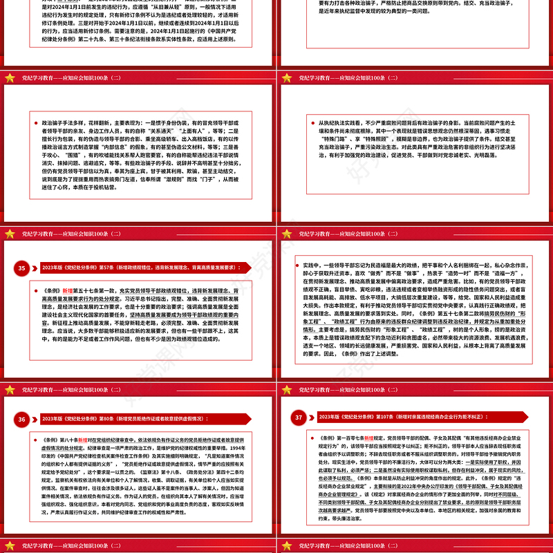 2024党纪学习教育应知应会知识100条（二）PPT课件