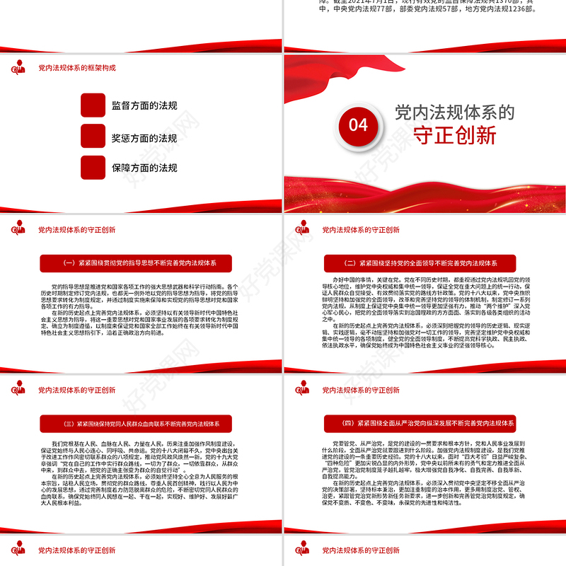 2021学习中国共产党党内法规体系PPT党建风党内法规进基层从严治党依规治党党课课件模板下载