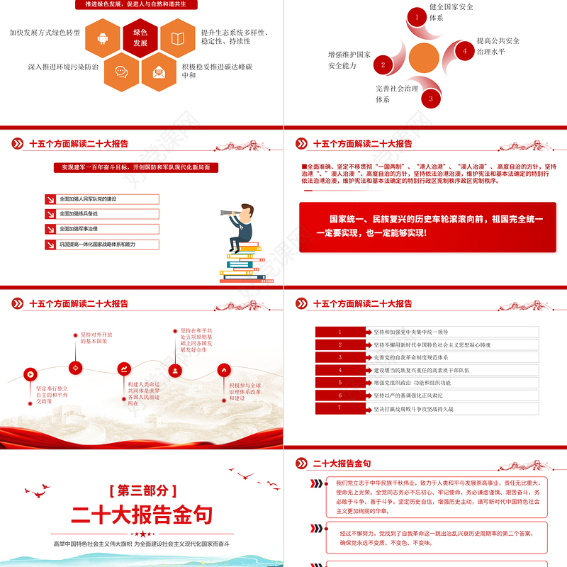 2022数读二十大报告PPT时尚国潮风党的20大报告学习解读基层党建专题党课课件