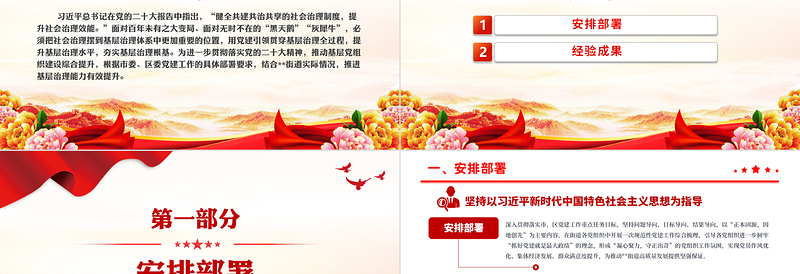 基层党建总结PPT红色大气街道党工委年终党建工作汇报模板