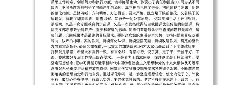 支部书记点评党员发言