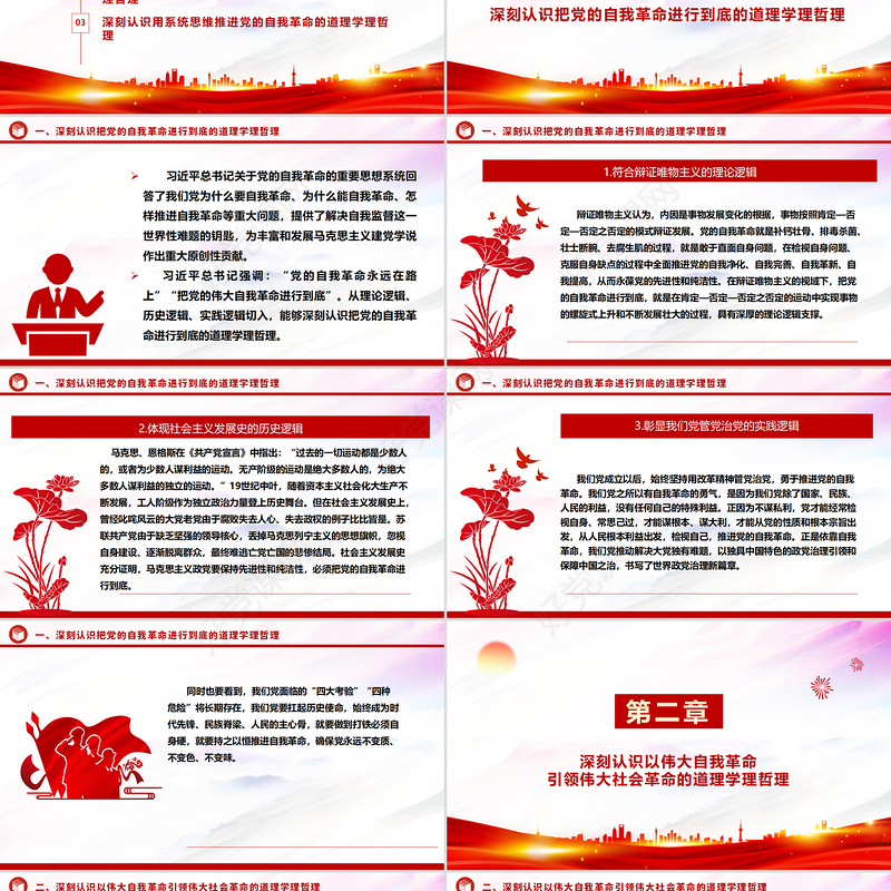 极简风从道理学理哲理上深化对党的自我革命的认识ppt学习贯彻新时代中国特色社会主义思想主题党课下载