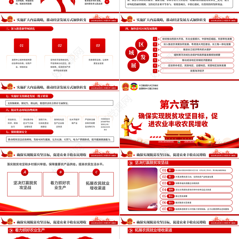 大气2020全国两会政府工作报告学习解读ppt