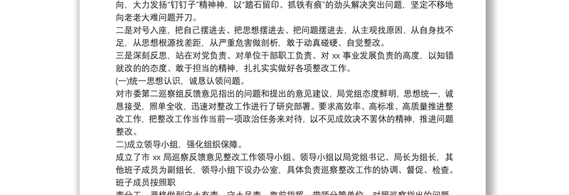 2021年党组主要负责人组织落实巡察整改情况报告稿合编巡察…