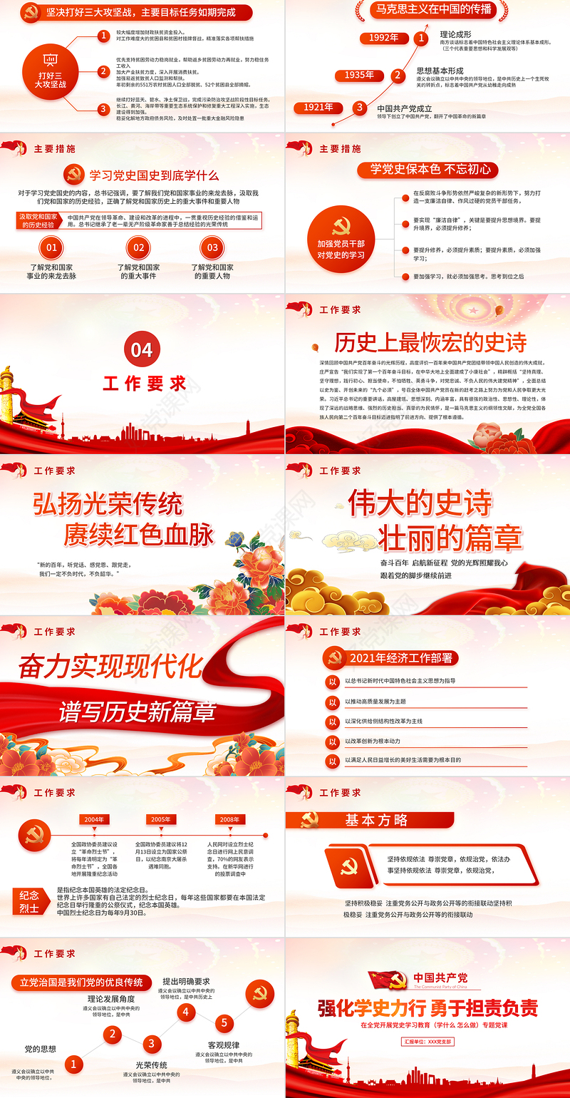 强化学史力行勇于担责负责PPT党员干部主题党日活动专题党课课件