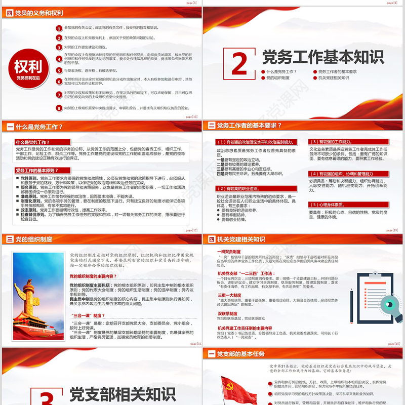 党支部党务工作党建知识培训党课PPT