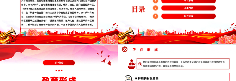 中国精神之特区精神PPT大气简洁勇当新时代的“拓荒牛”中国精神微党课