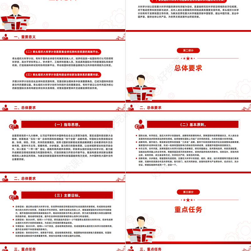 红色简洁风积极牵头组织国际大科学计划和大科学工程方案PPT课件