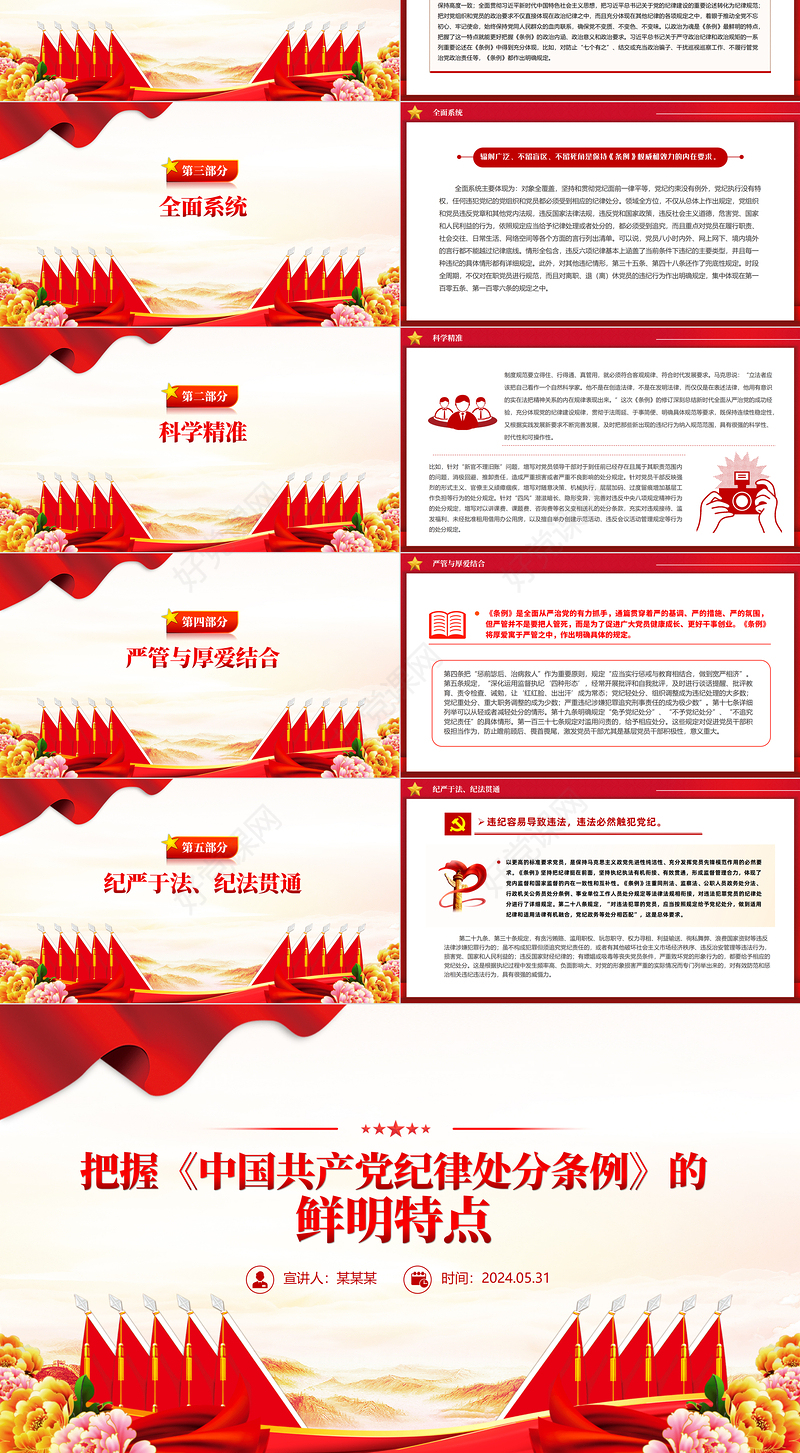 2024党纪学习教育PPT把握《中国共产党纪律处分条例》的鲜明特点党课课件