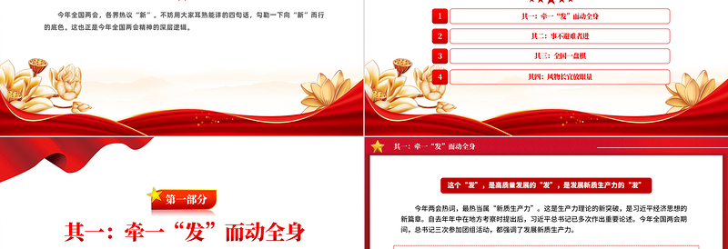 华美大气2024今年全国两会精神的深层逻辑党课PPT