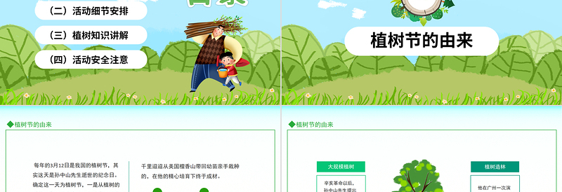 3.12植树节PPT绿色清新一起去植树主题课件