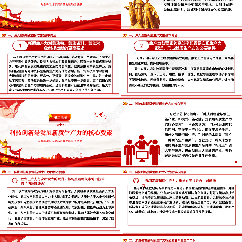 党政风红色领悟新质生产力的内涵及要求PPT下载