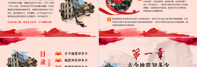 原创512防灾减灾日地震安全教育主题班会-版权可商用