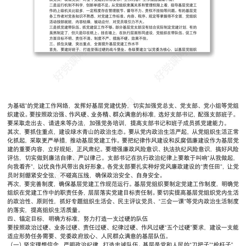 专题党课：充分发挥基层党支部战斗堡垒作用 推动中心工作和队伍建设又好又快发展