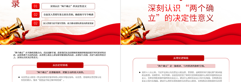 2022坚定不移把“两个确立”贯彻到部队建设各领域全过程PPT党建风基层党委党支部干部学习教育专题党课课件