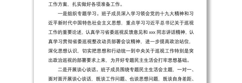 2021巡视整改专题民主生活会情况报告（巡察整改民主生活会报告）