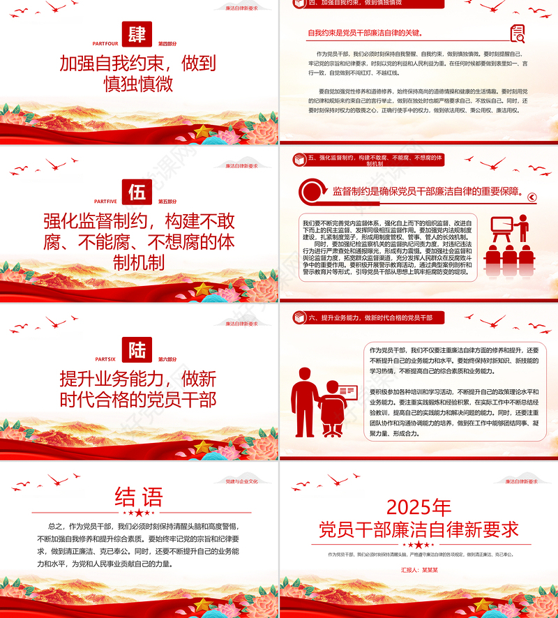 精品2025年党员干部廉洁自律新要求PPT廉洁党课课件