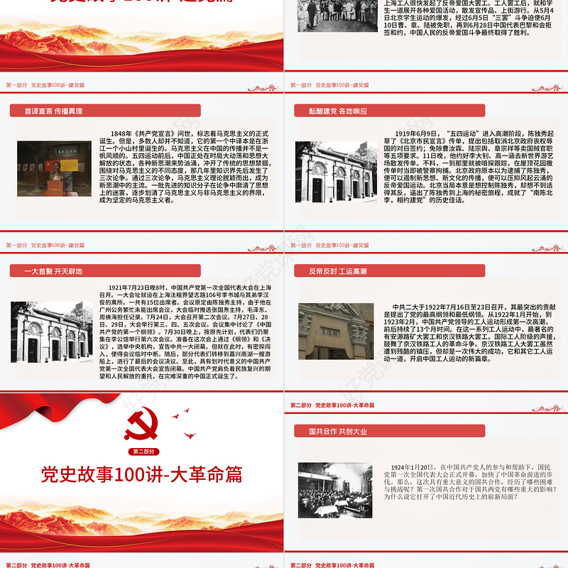 1921-2021党史故事100讲建党100周年七一建党节党史小故事专题党课ppt