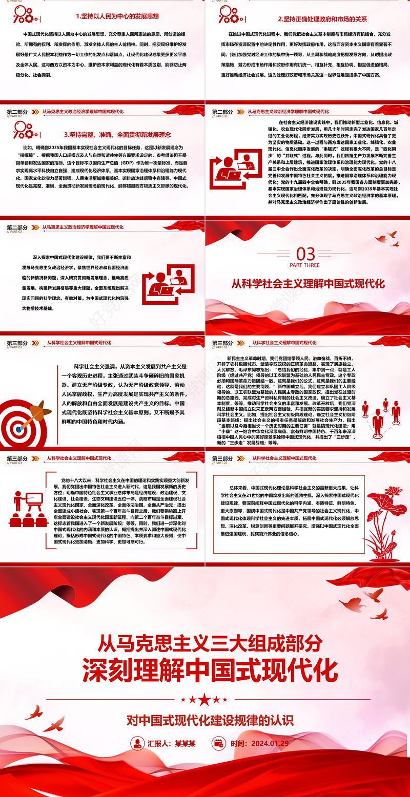 从马克思主义三大要素深刻理解中国式现代化ppt简洁华美对中国式现代化建设规律的认识微课件