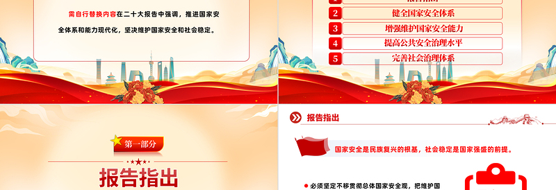2022推进国家安全体系和能力现代化坚决维护国家安全和社会稳定PPT红色党政风国家安全是民族复兴的根基专题党政党建课件模板