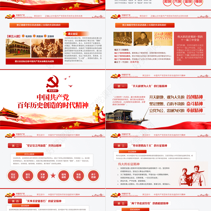 百年历史的脉络和线索建党100周年七一建党节专题党课PPT