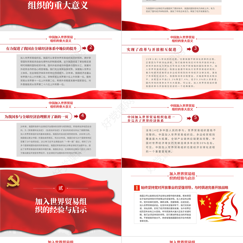 加入世界贸易组织20年回顾与展望PPT中国加入WTO是中国对外开放和世界经济全球化进程中的里程碑党课课件