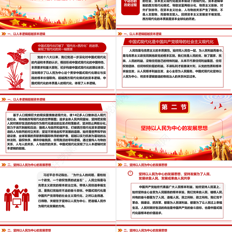 以人为本是中国式现代化的核心ppt精美大气深入系统理解中国式现代化理论党组织微党课课件